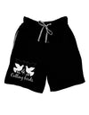 Four Calling Birds Text Adult Lounge Shorts-Lounge Shorts-TooLoud-Black-Small-Davson Sales