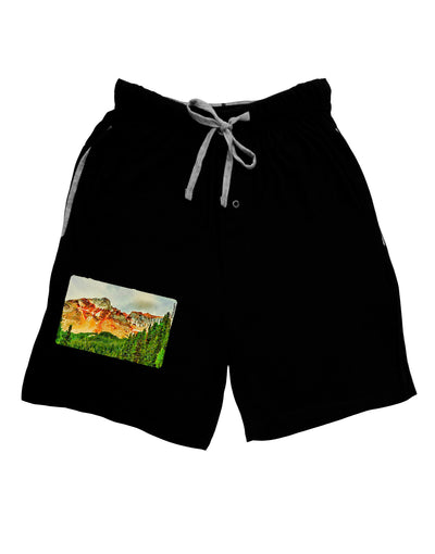 Colorado Forrest Watercolor Adult Lounge Shorts-Lounge Shorts-TooLoud-Black-Small-Davson Sales