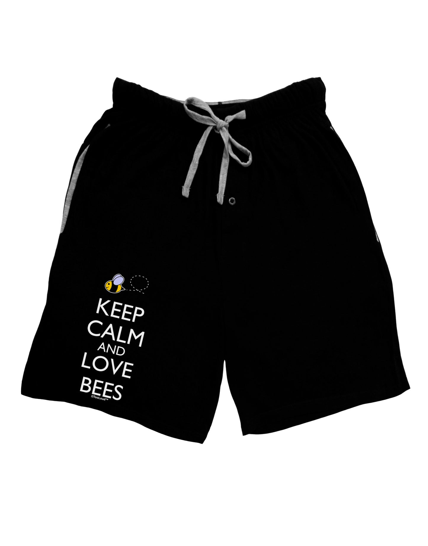 Keep Calm and Love Bees Color Adult Lounge Shorts-Lounge Shorts-TooLoud-Black-Small-Davson Sales