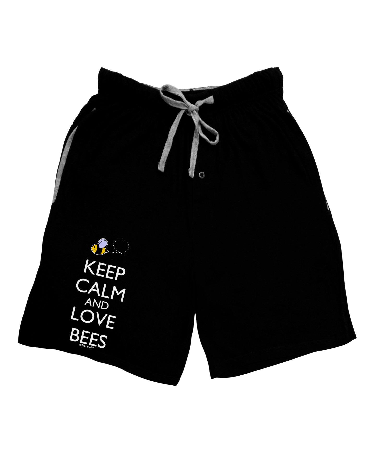 Keep Calm and Love Bees Color Adult Lounge Shorts-Lounge Shorts-TooLoud-Black-Small-Davson Sales