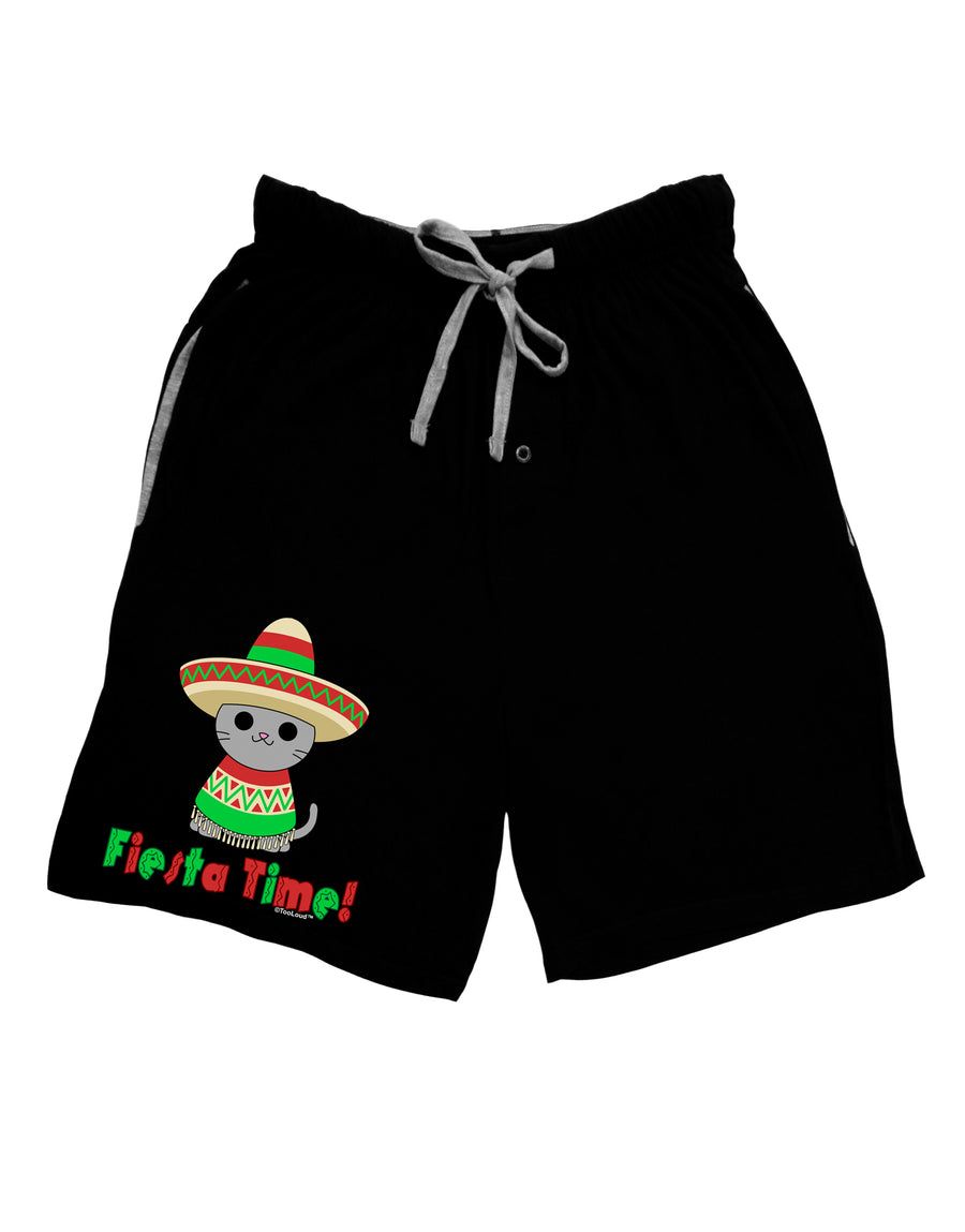 Fiesta Time - Cute Sombrero Cat Adult Lounge Shorts by TooLoud-Lounge Shorts-TooLoud-Black-Small-Davson Sales