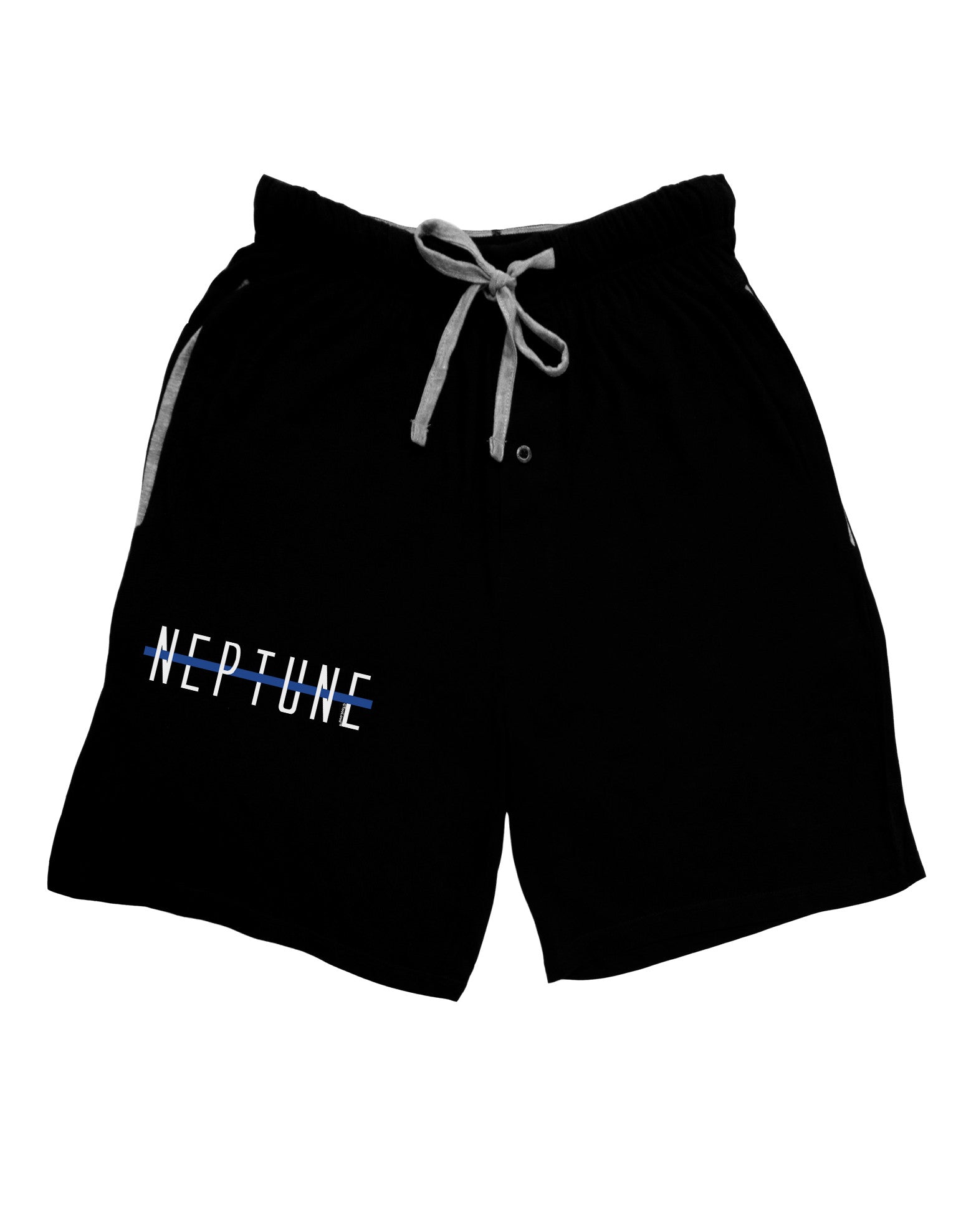 Planet Neptune Text Only Dark Adult Lounge Shorts-Lounge Shorts-TooLoud-Black-Small-Davson Sales
