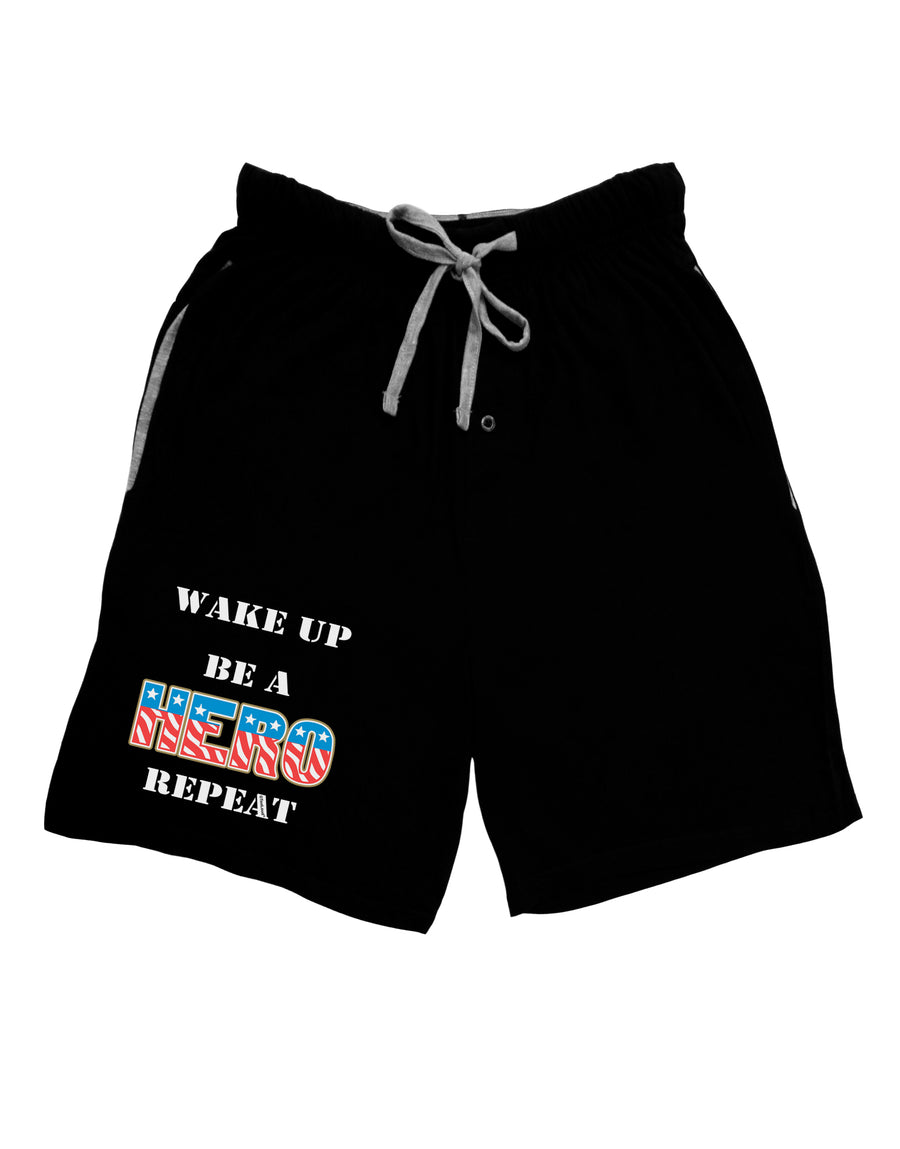 Wake Up Be A Hero Repeat Adult Lounge Shorts by TooLoud-Lounge Shorts-TooLoud-Red-Small-Davson Sales