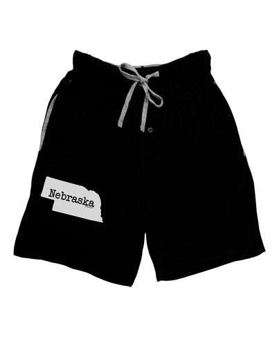 Nebraska - United States Shape Adult Lounge Shorts - Red or Black by TooLoud-Lounge Shorts-TooLoud-Black-Small-Davson Sales