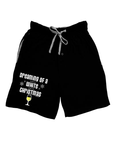 White Wine For Christmas Relaxed Adult Lounge Shorts-Lounge Shorts-TooLoud-Black-Small-Davson Sales