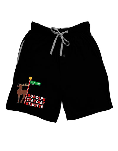 Rudolf Ratchet Reindeer Color Text Adult Lounge Shorts-Lounge Shorts-TooLoud-Black-Small-Davson Sales