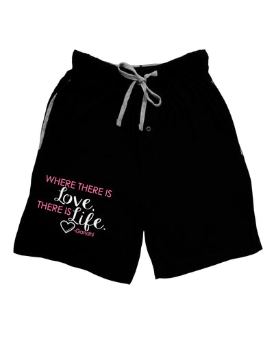 TooLoud Where There Is Love Gandhi Adult Lounge Shorts-Lounge Shorts-TooLoud-Black-Small-Davson Sales