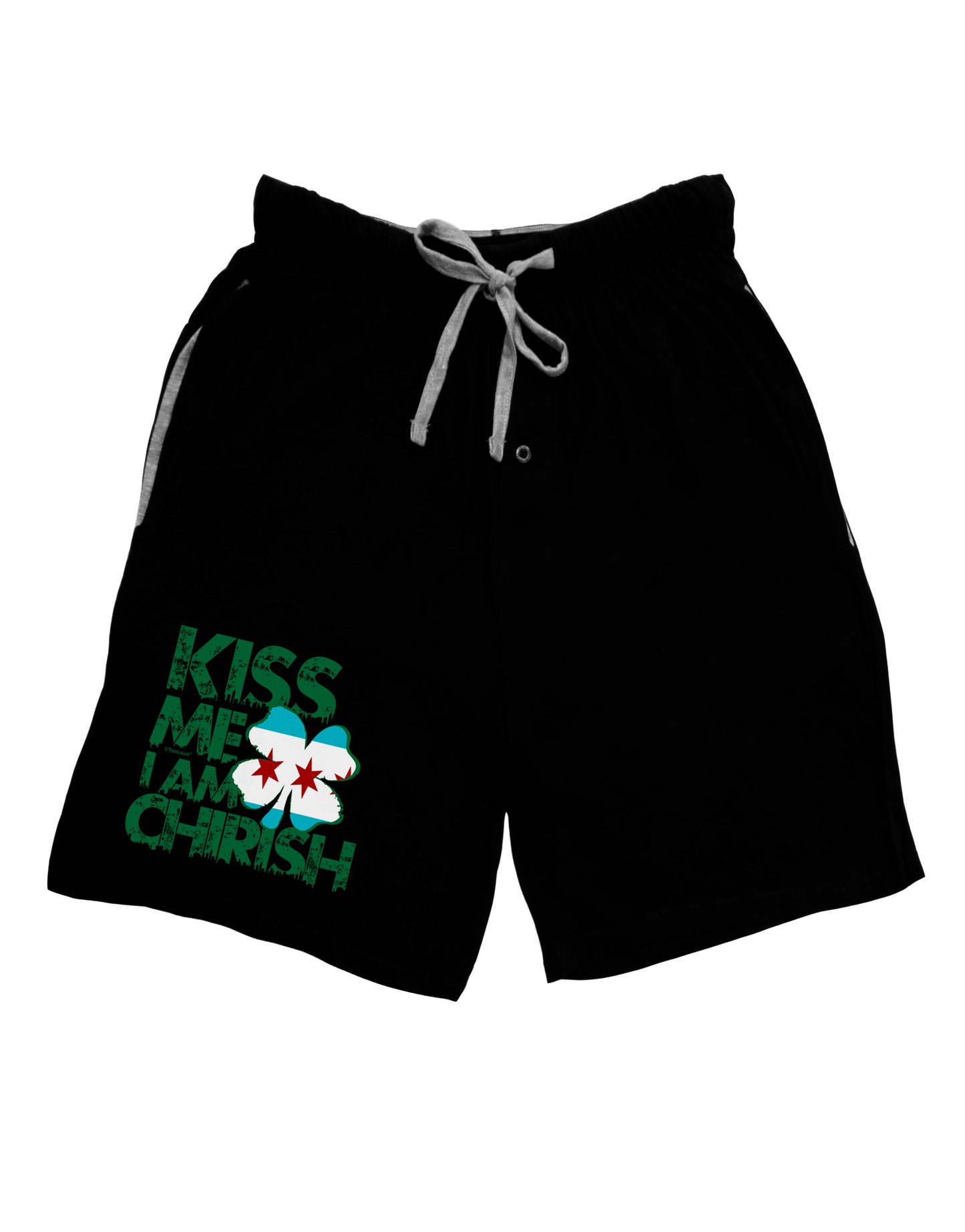 Kiss Me I'm Chirish Adult Lounge Shorts by TooLoud-Lounge Shorts-TooLoud-Black-Small-Davson Sales