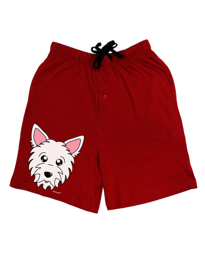 Cute West Highland White Terrier Westie Dog Adult Lounge Shorts - Red or Black by TooLoud-Lounge Shorts-TooLoud-Black-Small-Davson Sales