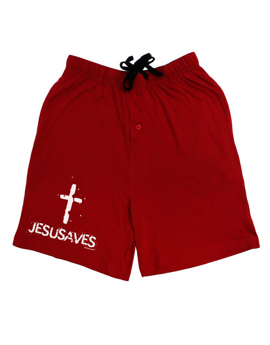 JESUSAVES - Jesus Saves Cross Design Adult Lounge Shorts - Red or Black by TooLoud-Lounge Shorts-TooLoud-Black-Small-Davson Sales