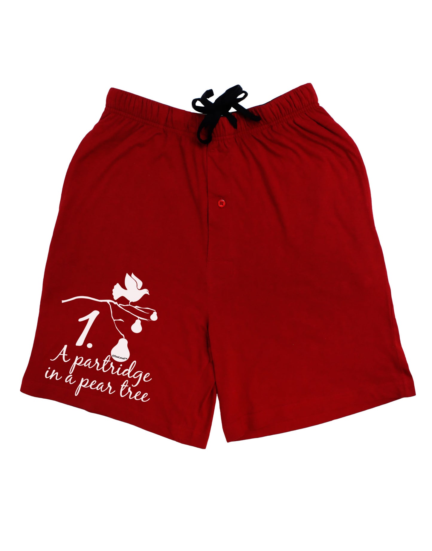 Partridge In A Pear Tree Text Adult Lounge Shorts-Lounge Shorts-TooLoud-Red-Small-Davson Sales