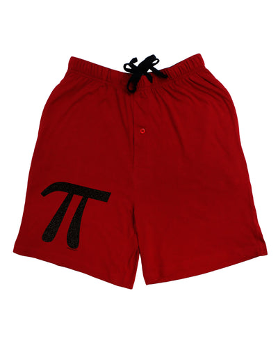 Pi Symbol Glitter - Black Adult Lounge Shorts - Red or Black by TooLoud-Lounge Shorts-TooLoud-Red-Small-Davson Sales