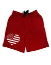 American Flag Heart Design - Stamp Style Adult Lounge Shorts by TooLoud-Lounge Shorts-TooLoud-Black-Small-Davson Sales