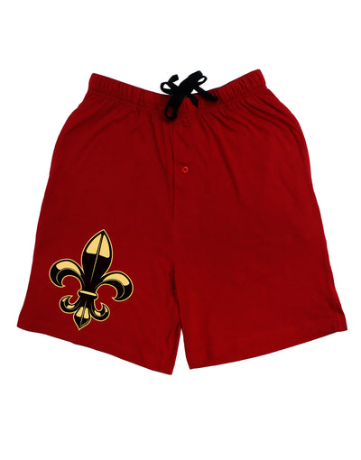 Golden Fleur de Lis Adult Lounge Shorts-Lounge Shorts-TooLoud-Red-Small-Davson Sales