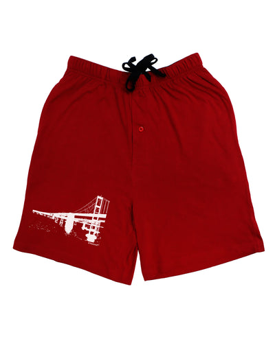 Bay Bridge Cutout Design Adult Lounge Shorts - Red or Black by TooLoud-Lounge Shorts-TooLoud-Black-Small-Davson Sales