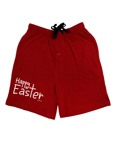 Happy Easter with Cross Adult Lounge Shorts - Red or Black by TooLoud-Lounge Shorts-TooLoud-Black-Small-Davson Sales