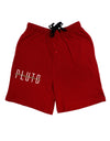 Planet Pluto Text Only Dark Adult Lounge Shorts-Lounge Shorts-TooLoud-Red-Small-Davson Sales