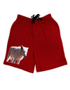 Magnificent Full White Wolf Adult Lounge Shorts-Lounge Shorts-TooLoud-Red-Small-Davson Sales