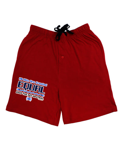 All Bits Are Created Equal - Net Neutrality Adult Lounge Shorts - Red or Black by TooLoud-TooLoud-Red-Small-Davson Sales