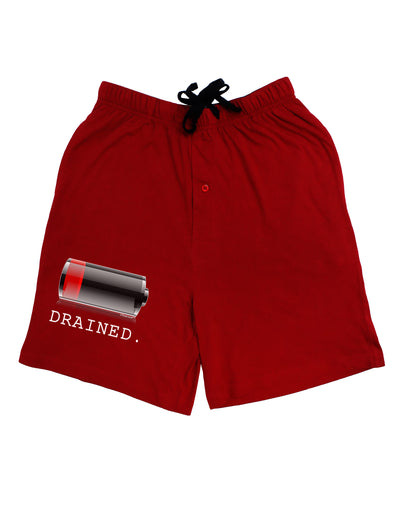 Battery Drained Adult Lounge Shorts-Lounge Shorts-TooLoud-Red-Small-Davson Sales