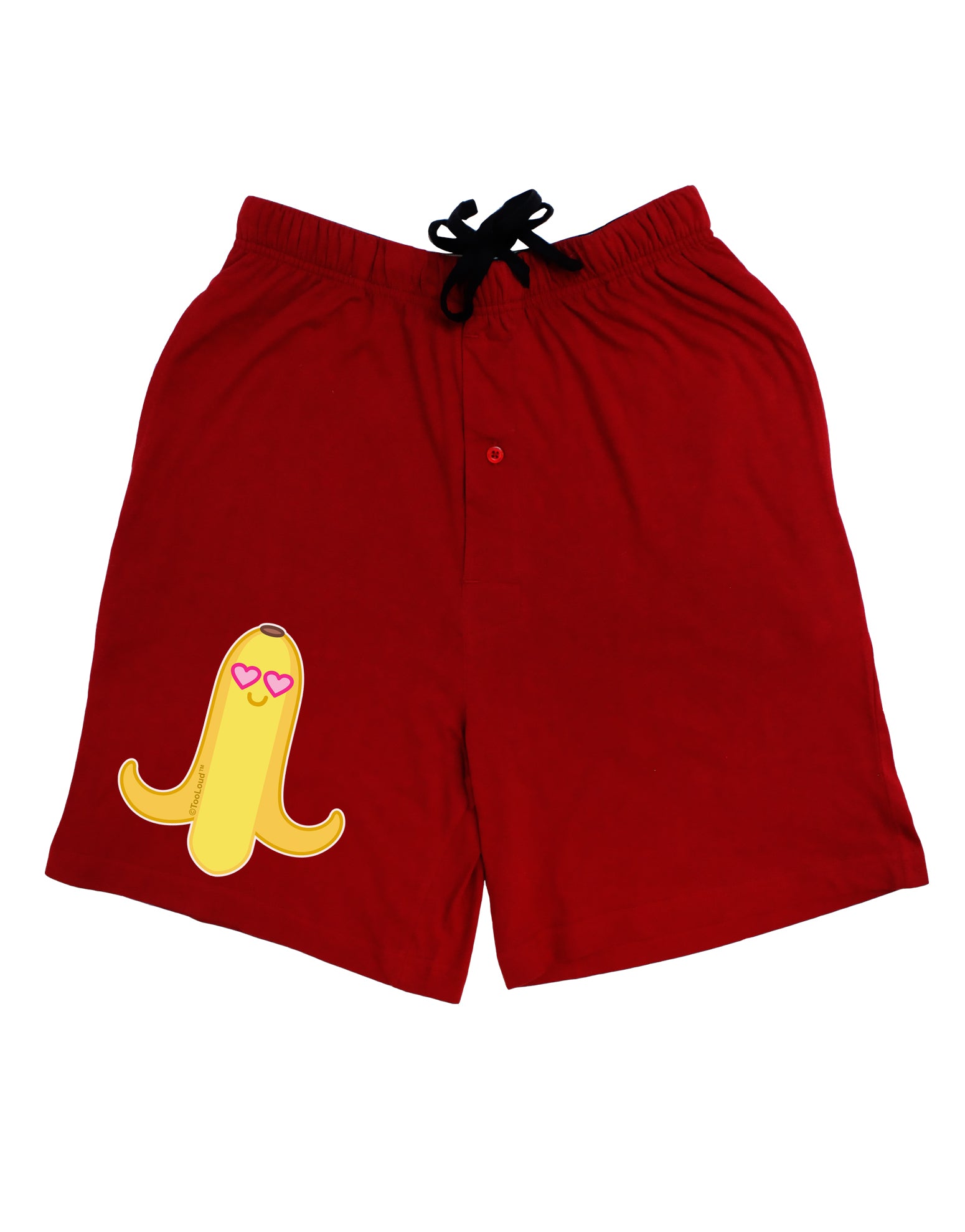 Infatuated Banana - Heart Eyes Adult Lounge Shorts - Red or Black by TooLoud-Lounge Shorts-TooLoud-Black-Small-Davson Sales