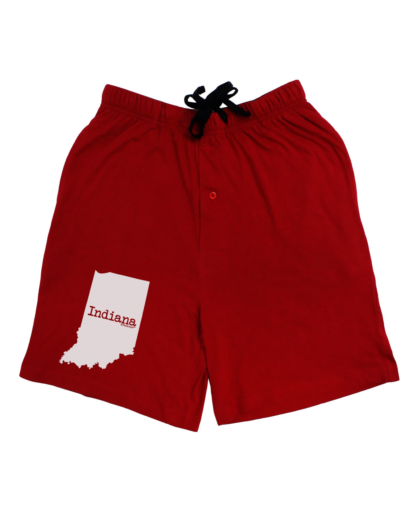 Indiana - United States Shape Adult Lounge Shorts - Red- Medium-Lounge Shorts-TooLoud-Davson Sales
