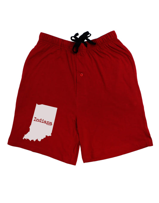 Indiana - United States Shape Adult Lounge Shorts - Red- Medium-Lounge Shorts-TooLoud-Davson Sales
