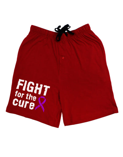 Fight for the Cure - Purple Ribbon Alzheimers Disease Adult Lounge Shorts-Lounge Shorts-TooLoud-Red-Small-Davson Sales