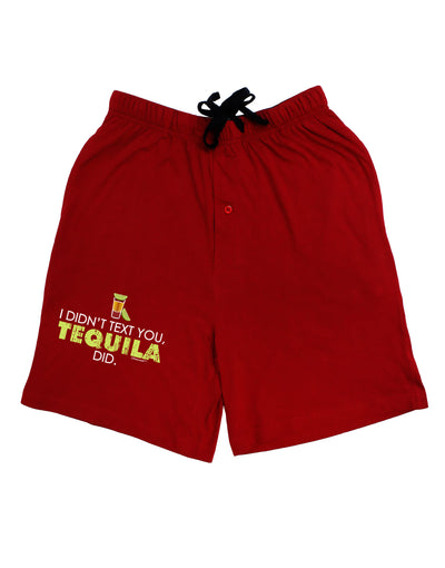 I Didn't Text You - Tequila Adult Lounge Shorts-Lounge Shorts-TooLoud-Red-Small-Davson Sales