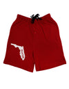 Florida - United States Shape Adult Lounge Shorts - Red or Black by TooLoud-Lounge Shorts-TooLoud-Red-Small-Davson Sales