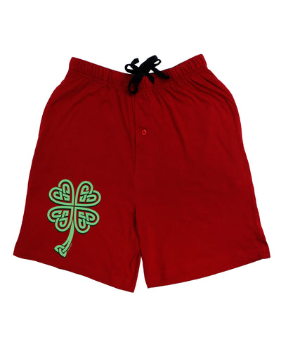 3D Style Celtic Knot 4 Leaf Clover Adult Lounge Shorts - Red or Black-Lounge Shorts-TooLoud-Red-Small-Davson Sales