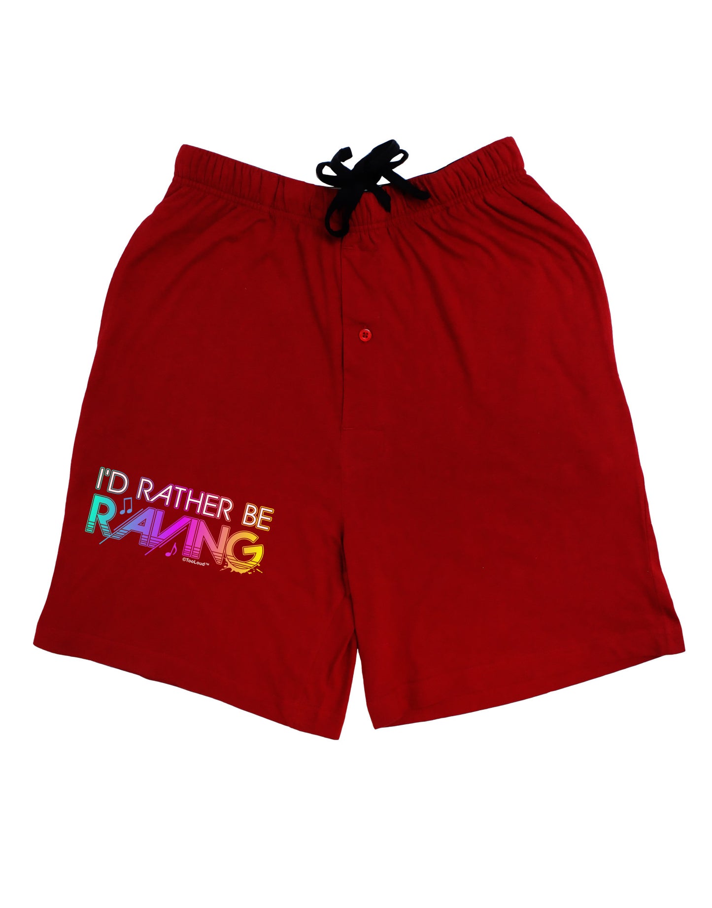 I'd Rather Be Raving Adult Lounge Shorts-Lounge Shorts-TooLoud-Red-Small-Davson Sales