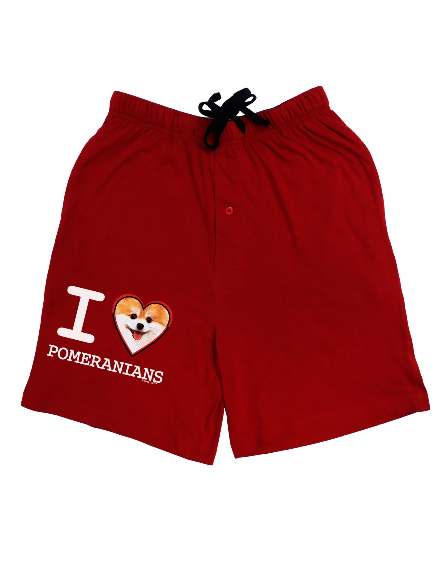 I Love Heart Pomeranians Adult Lounge Shorts-Lounge Shorts-TooLoud-Red-Small-Davson Sales