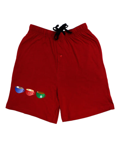 Cute Holiday Drink Set - Christmas Adult Lounge Shorts - Red or Black-Lounge Shorts-TooLoud-Red-Small-Davson Sales