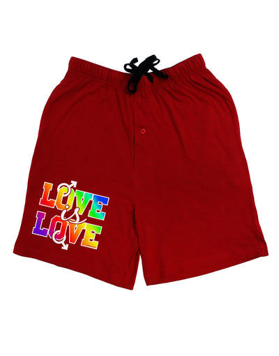 Love Is Love Gay Pride Adult Lounge Shorts-Lounge Shorts-TooLoud-Red-Small-Davson Sales