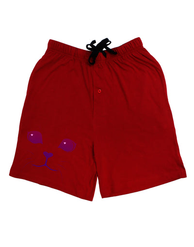 Heart Kitten Relaxed Fit Adult Lounge Shorts by-Lounge Shorts-TooLoud-Red-Small-Davson Sales