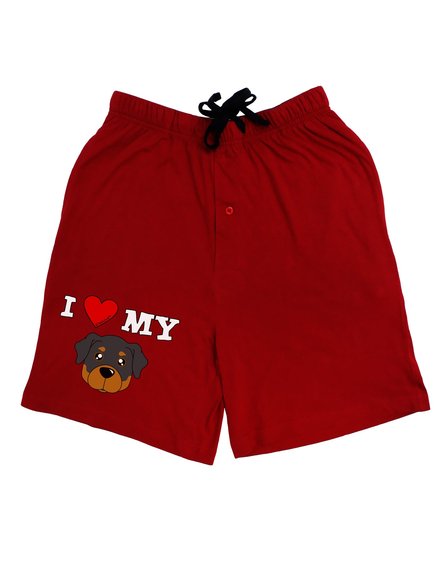 I Heart My - Cute Rottweiler Dog Adult Lounge Shorts - Red or Black by TooLoud-Lounge Shorts-TooLoud-Black-Small-Davson Sales