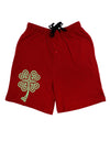 Celtic Knot 4 Leaf Clover St Patricks Adult Lounge Shorts - Red or Black-Lounge Shorts-TooLoud-Red-Small-Davson Sales