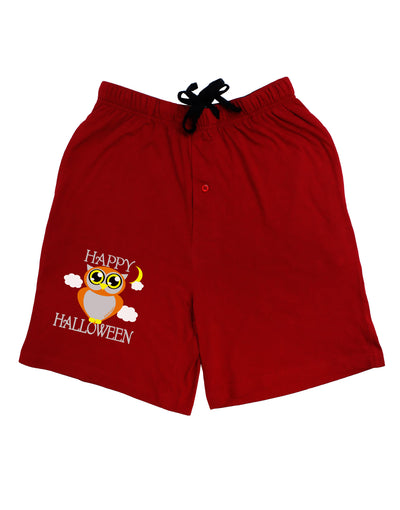 Owl Orange Text Adult Lounge Shorts-Lounge Shorts-TooLoud-Red-Small-Davson Sales