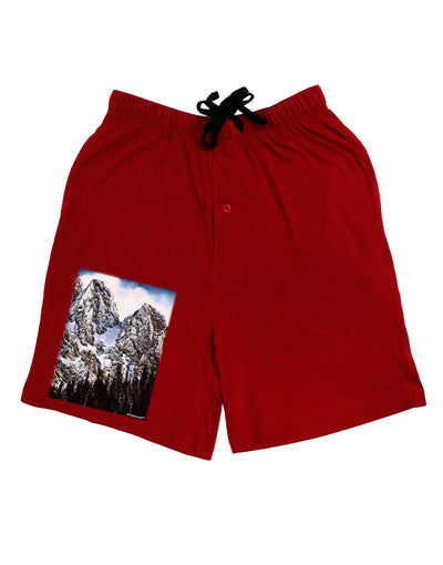 Mountain Landscape 2 Adult Lounge Shorts-Lounge Shorts-TooLoud-Red-Small-Davson Sales