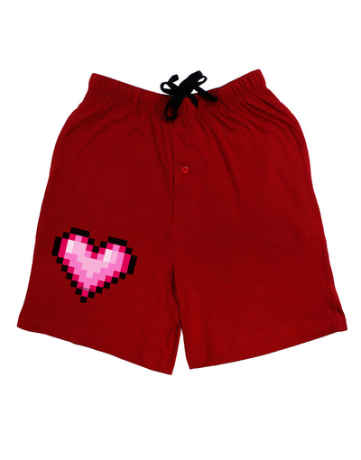 Pixel Heart Design B - Valentine's Day Adult Lounge Shorts - Red or Black by TooLoud-Lounge Shorts-TooLoud-Black-Small-Davson Sales