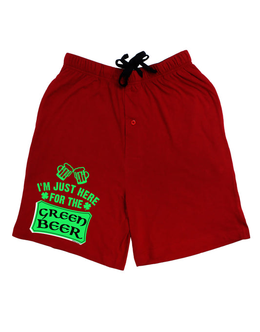 Just Here For The Green Beer Adult Lounge Shorts-Lounge Shorts-TooLoud-Red-Small-Davson Sales