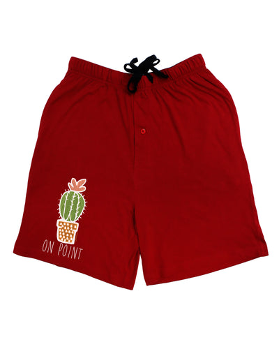 TooLoud On Point Cactus Dark Adult Lounge Shorts-Lounge Shorts-TooLoud-Red-Small-Davson Sales