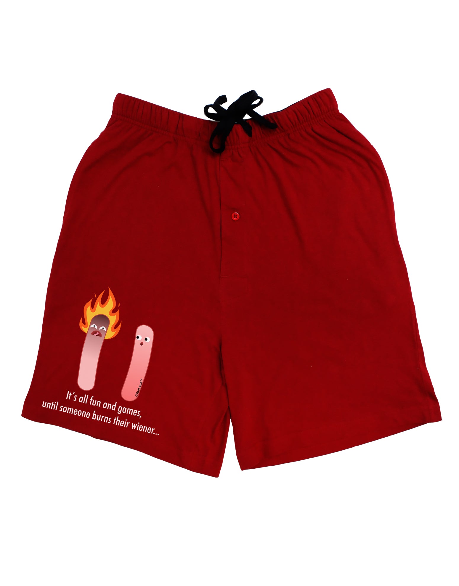 It's All Fun and Games - Wiener Adult Lounge Shorts - Red or Black by TooLoud-Lounge Shorts-TooLoud-Black-Small-Davson Sales