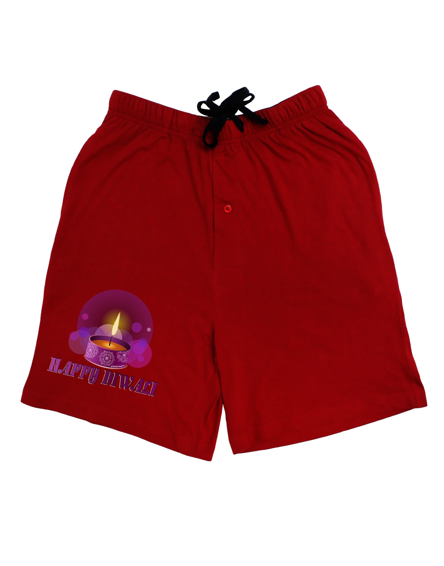 Happy Diwali Purple Candle Adult Lounge Shorts by TooLoud-Lounge Shorts-TooLoud-Red-Small-Davson Sales