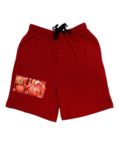 Buy Local Produce Tomatoes Text Adult Lounge Shorts-Lounge Shorts-TooLoud-Red-Small-Davson Sales