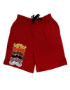 Natural Mustache Rainbow Adult Lounge Shorts - Red or Black-Lounge Shorts-TooLoud-Red-Small-Davson Sales