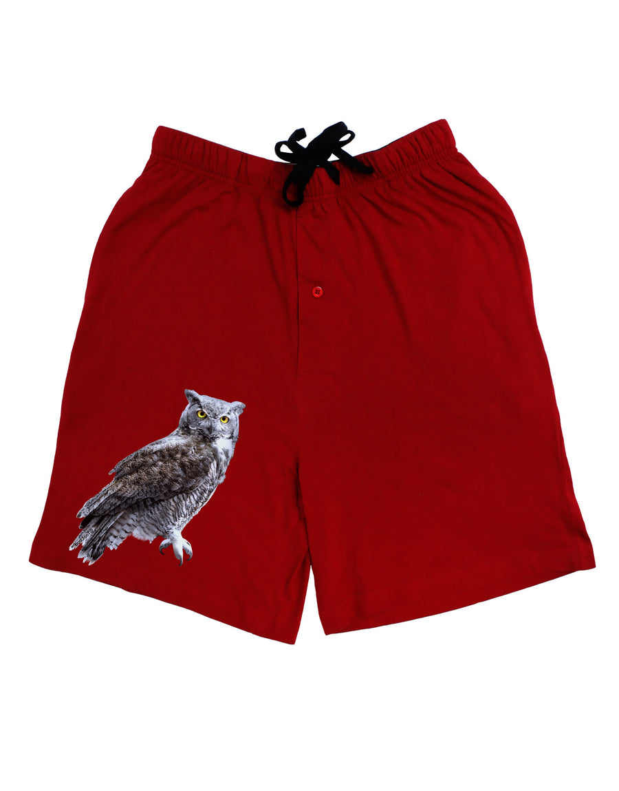 Great Horned Owl Photo Adult Lounge Shorts-Lounge Shorts-TooLoud-Red-Small-Davson Sales