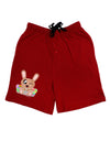 Cute Bunny with Eggs Adult Lounge Shorts-Lounge Shorts-TooLoud-Red-Small-Davson Sales