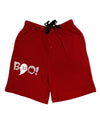 Scary Boo Text Relaxed Adult Lounge Shorts-Lounge Shorts-TooLoud-Red-Small-Davson Sales